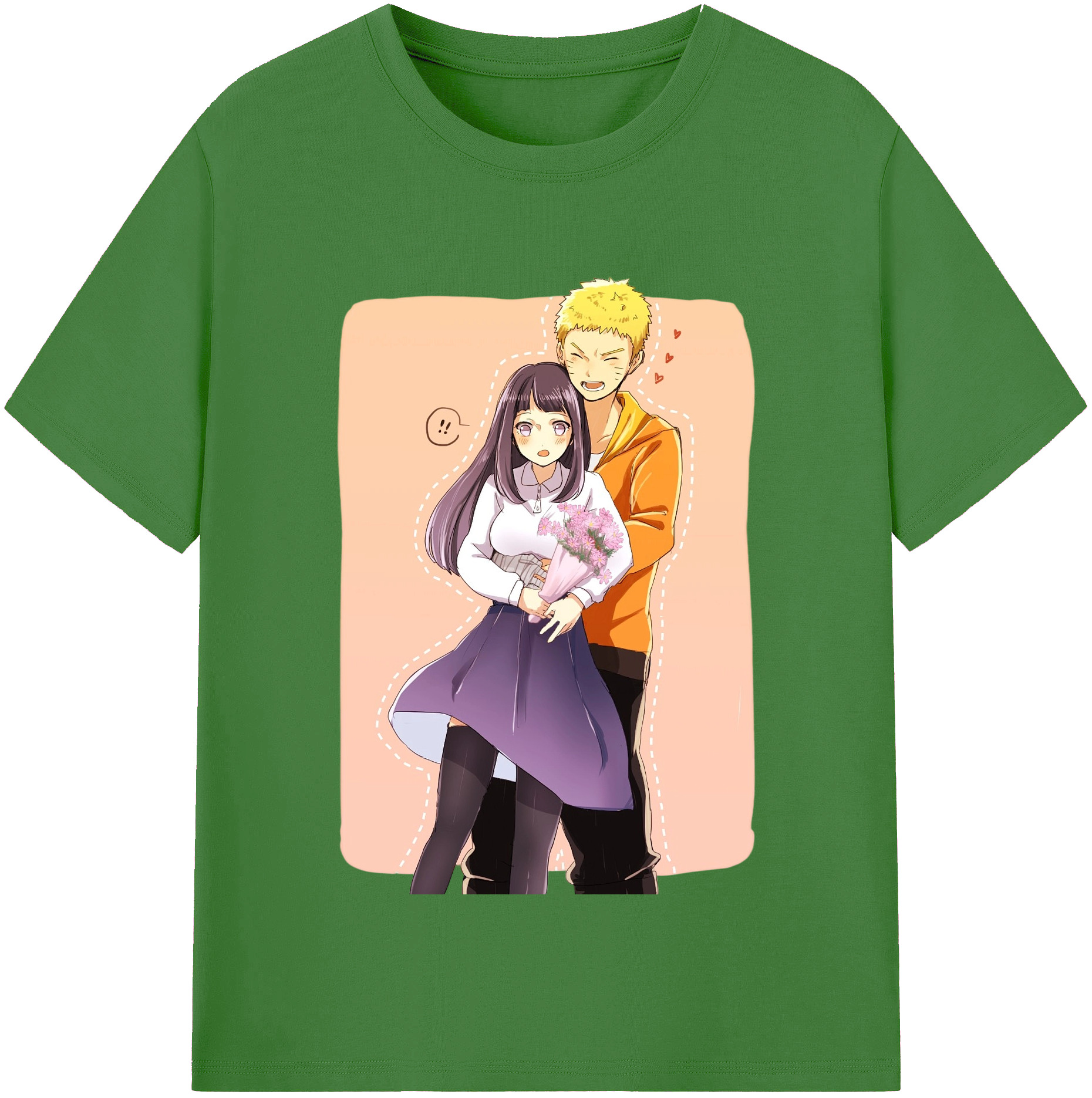 （画像用） NARUTO -ナルト- 日向ヒナタ Hyūga Hinata レディースカジュアルプリントTシャツ（綿100％）